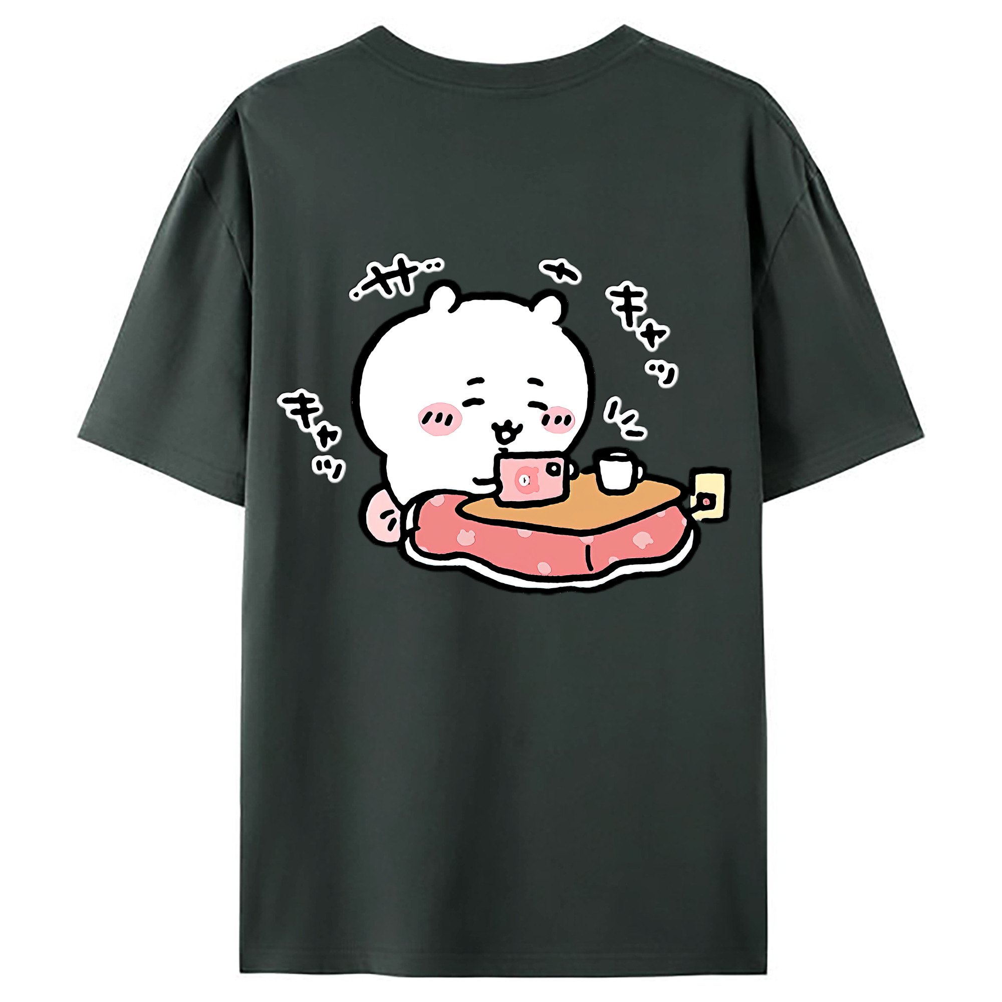 （画像用） ちいかわ ちいかわ Chii-kawa chiikawa 綿100％ メンズ半袖Tシャツ（バックプリント） 通気性